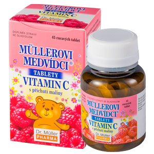 Dr. Müller Müllerovi medvídci® tablety s příchutí maliny a vitaminem C