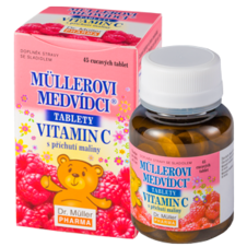 Dr. Müller Müllerovi medvídci® tablety s příchutí maliny a vitaminem C