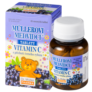 Dr. Müller Müllerovi medvídci® tablety s příchutí černého rybízu a vitaminem C